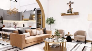 Bố trí vật dụng nội thất chủ đạo trong phòng