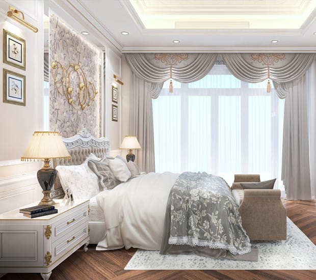 Mọi thứ đều được thiết kế tinh xảo, cầu kỳ đặc trưng cho vẻ đẹp phong cách tân cổ điển