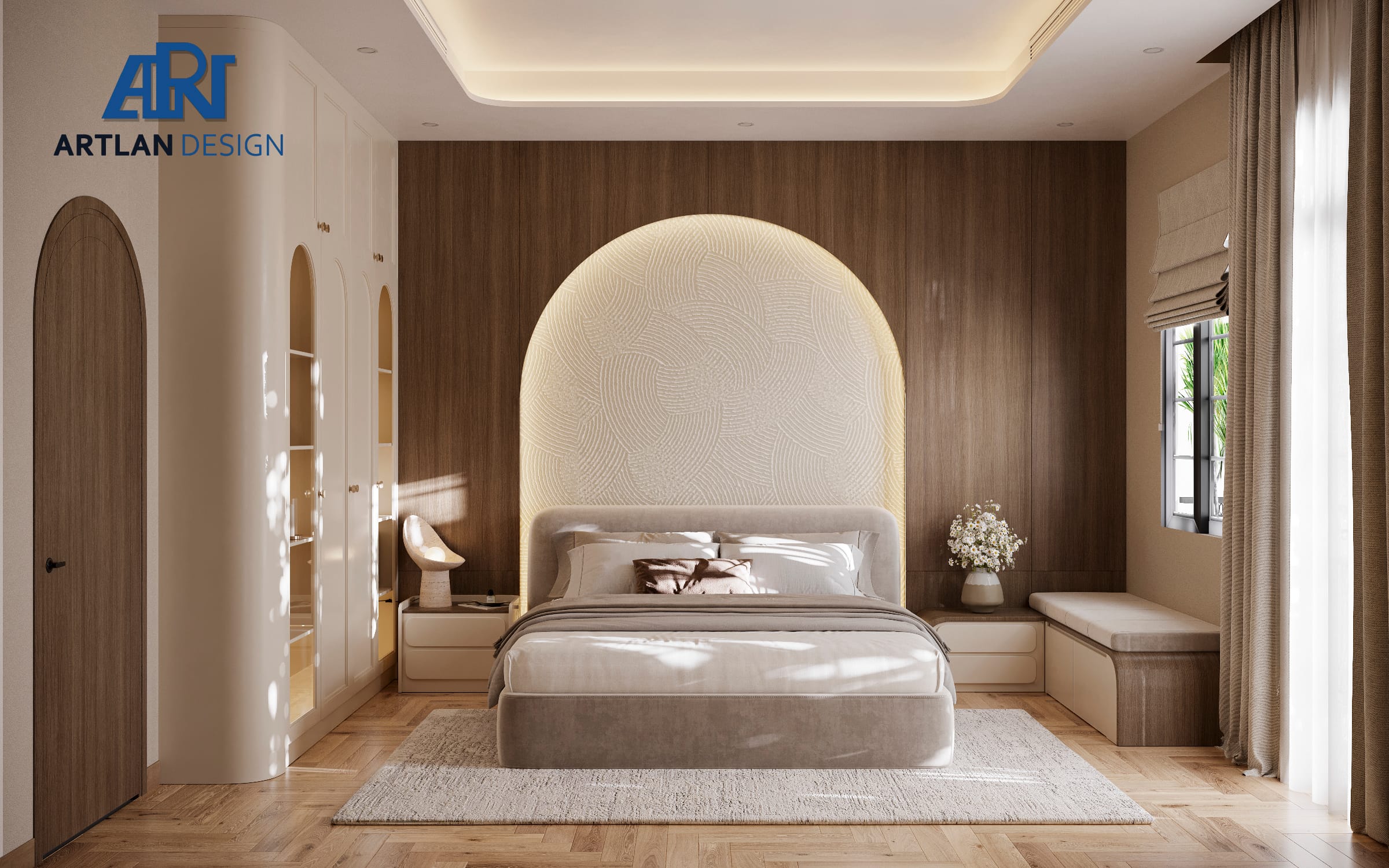 Hướng giường ngủ cần tránh đặt bên dưới xà ngang