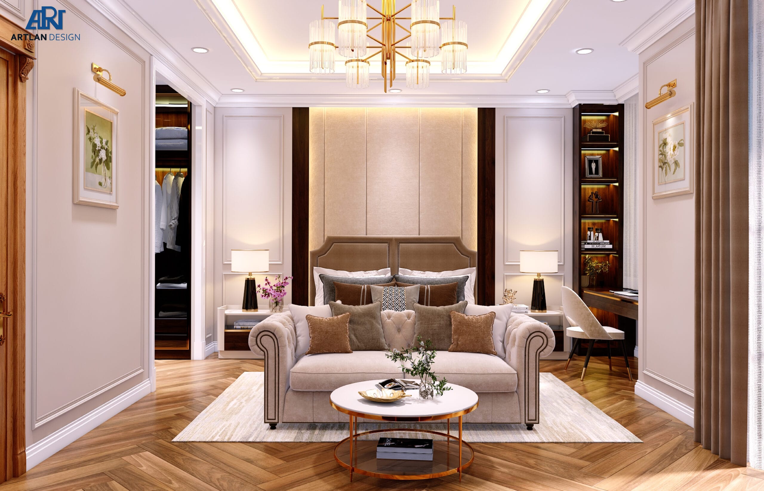 Tạo khoảng trống hợp lý hai bên giường ngủ hợp phong thủy